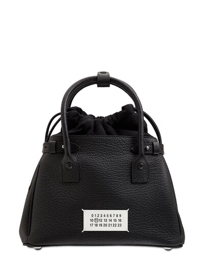 Maison Margiela - Small 5ac drawstring grained leather bag - Black ...