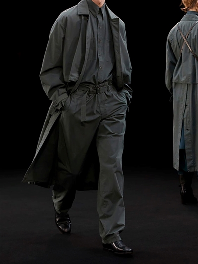 【LEMAIRE】STORM FLAP COAT S Storm Flap Coat — Deep Forest Green – La Garçonne