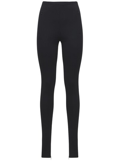 Wardrobe.nyc - Technical stretch jersey zip leggings - Black | Luisaviaroma