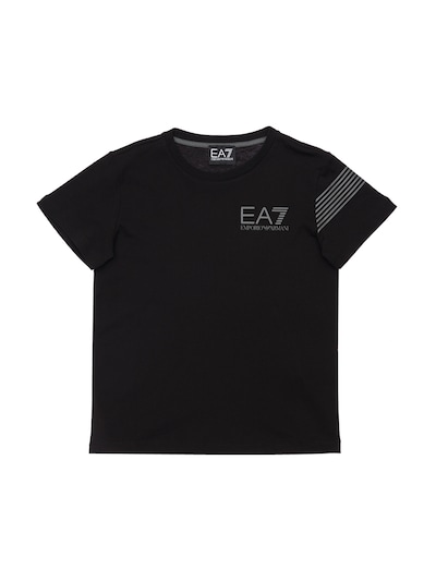 Ea7 Emporio Armani - print cotton jersey t-shirt - Black | Luisaviaroma