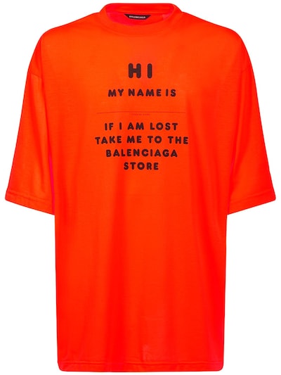 balenciaga neon orange t shirt