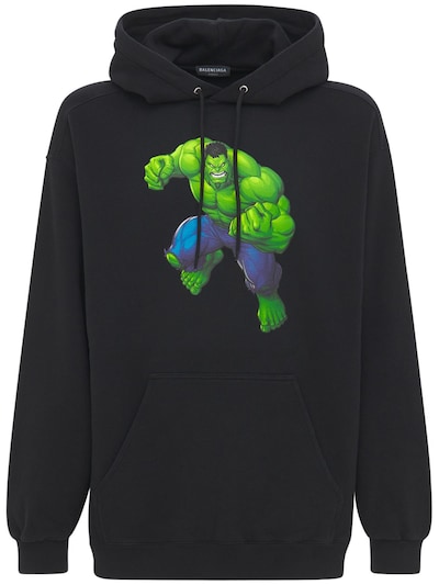 Hub earphone Occur Balenciaga - Hulk cotton sweatshirt hoodie - Black | Luisaviaroma