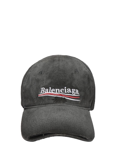 telt Atticus Forvirrede Political logo cotton baseball cap - Balenciaga - Men | Luisaviaroma