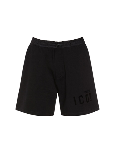 Icon print shiny jersey sweat shorts 