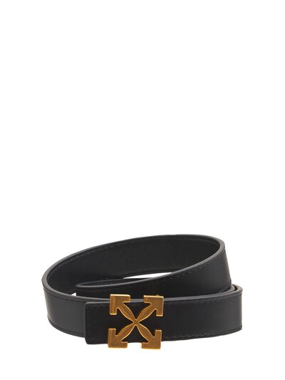 off white leather belt