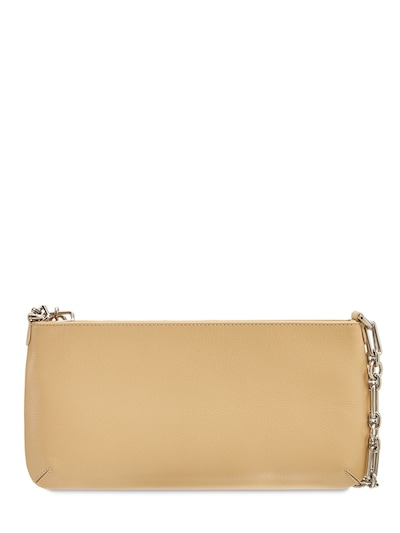 BY FAR - Holly gloss grained leather shoulder bag - Sand | Luisaviaroma