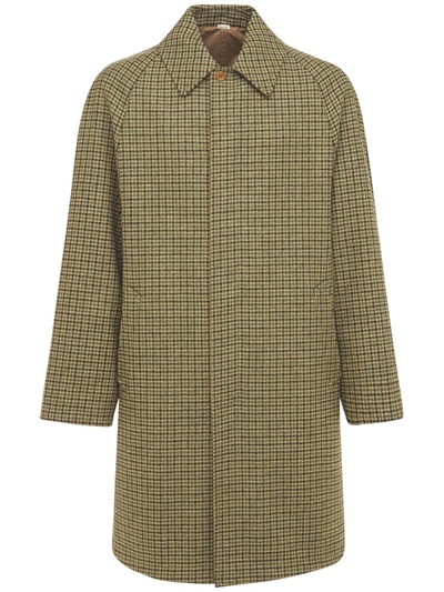 green houndstooth coat