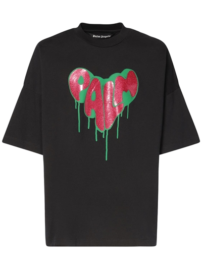 Spray heart over cotton jersey t-shirt 