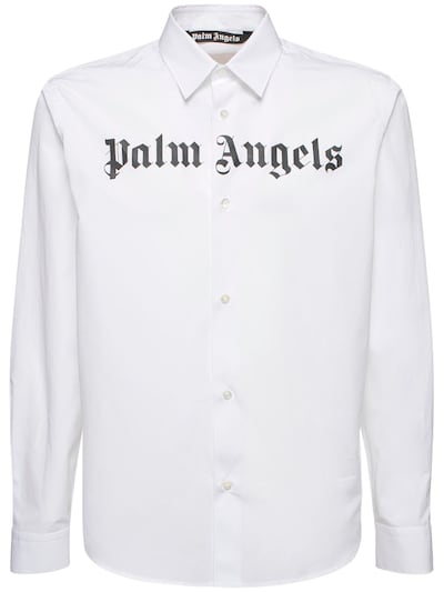 Herren Bekleidung Hemden Freizeithemden und Hemden Palm Angels Baumwolle T-shirt Aus Baumwolle Mit Logodruck in Orange für Herren 