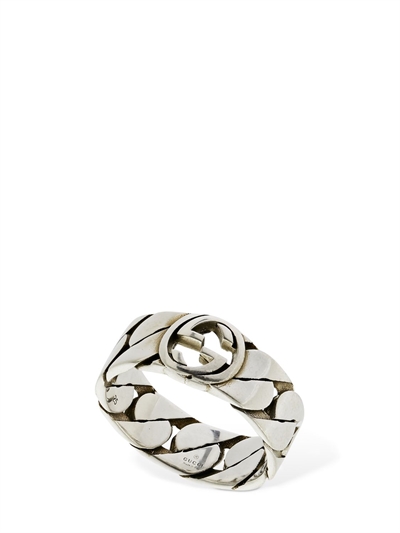 gucci silver interlocking ring