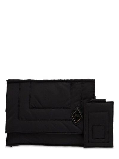 Prada - Black Leather & Nylon Wallet with Shoulder Strap