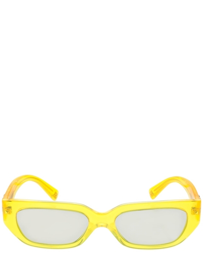 Valentino Garavani - V logo squared acetate sunglasses - Yellow/Clear |  Luisaviaroma