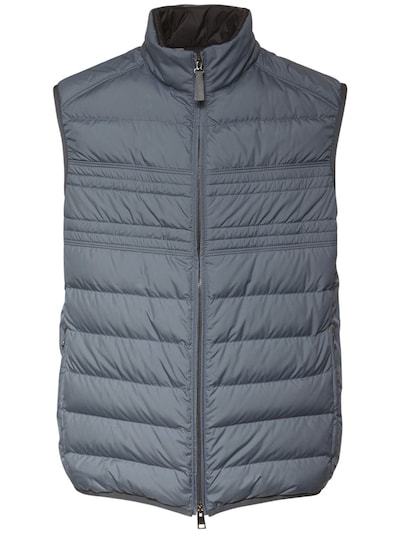 blue down vest