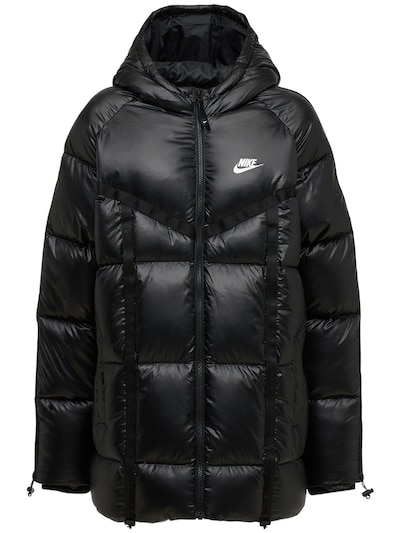 compensar Mejor Empuje Nike - Hooded quilted down jacket - Black | Luisaviaroma