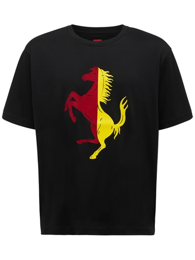 Ferrari - Logo print cotton t-shirt 