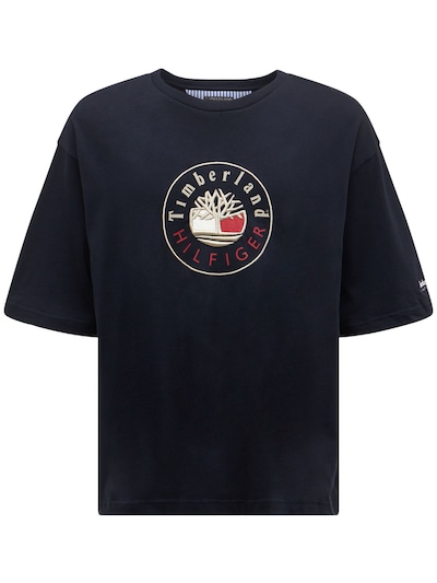 Tommy Hilfiger X Timberland - Logo recycled & organic cotton t-shirt -  Blue/Multi | Luisaviaroma