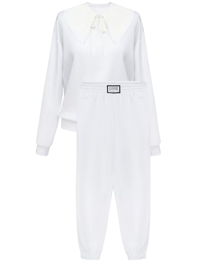 white cotton sweat suit