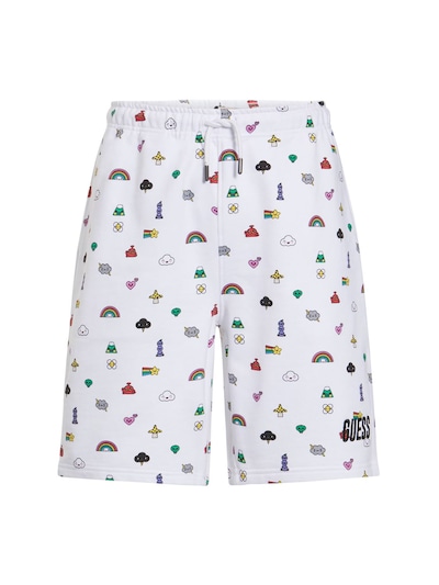 Guess X Friendswithyou Fwy Capsule Multi Logo Cotton Shorts White Luisaviaroma