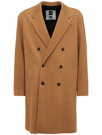 Boss X Russell Athletic - Abrigo cruzado de lana - Beige | Luisaviaroma