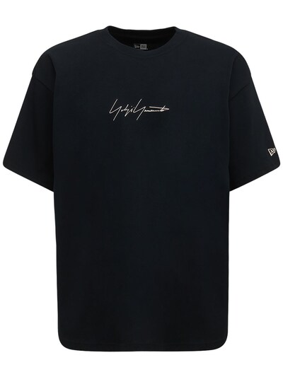 Yohji Yamamoto - New era printed jersey t-shirt - Black | Luisaviaroma