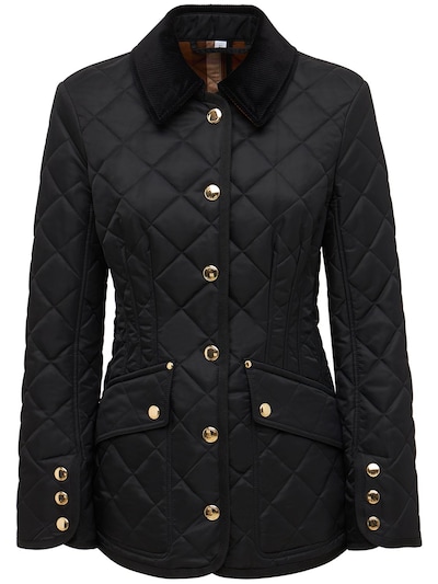 burberry black quilted jacket womens
