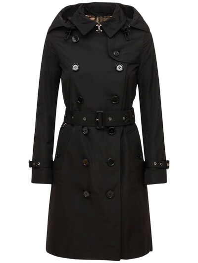 Burberry - Ww kensington hooded raincoat - Black | Luisaviaroma