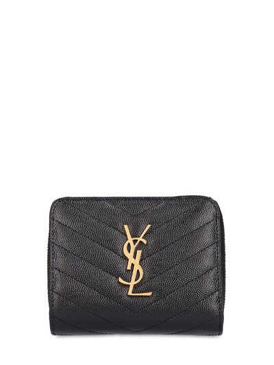 Luisaviaroma Women Accessories Bags Wallets Logo Leather Zip Wallet 