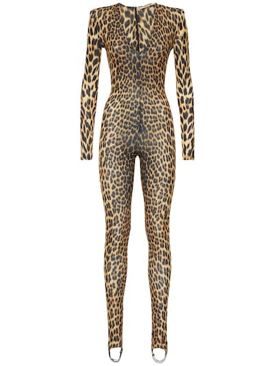 Leopard print jersey jumpsuit - Roberto Cavalli - Women | Luisaviaroma