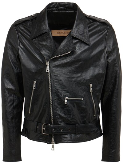 Leather biker jacket - Giorgio Brato - Men | Luisaviaroma