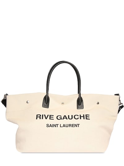 Rive gauche printed canvas & leather bag - Saint Laurent - Men