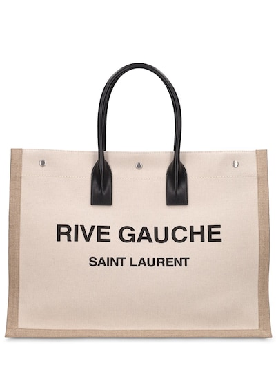 Rive Gauche-print canvas tote bag