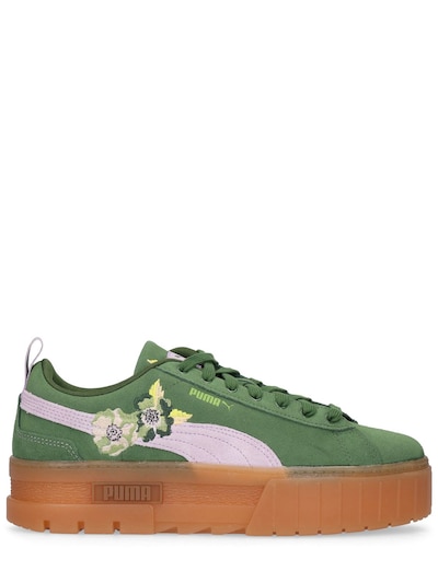 puma green white sneakers