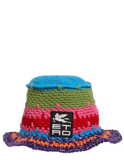 multicolor crochet bucket hat