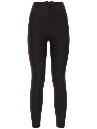 Weworewhat - Lace-up stretch tech 7/8 leggings - Black | Luisaviaroma