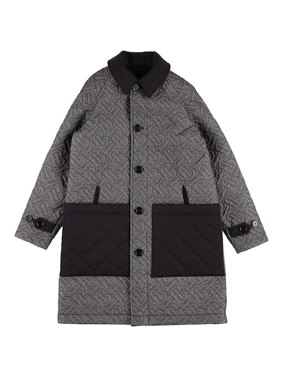 Monogram Quilted Coat in Black - Burberry Kids