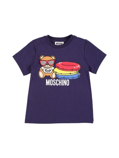 Moschino - Summer toy logo cotton jersey t-shirt - Navy | Luisaviaroma