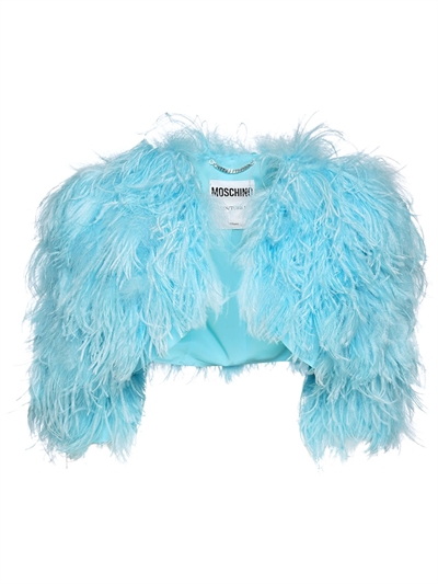 feather cropped jacket