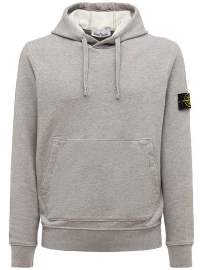 Stone Island - Felpa in cotone con cappuccio - Grigio | Luisaviaroma
