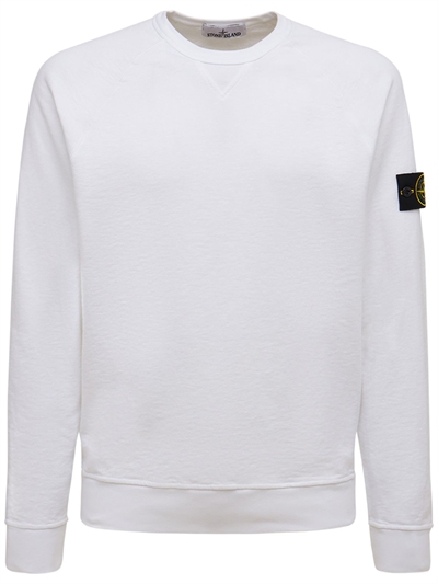 Stone Island - Felpa in cotone - Bianco | Luisaviaroma