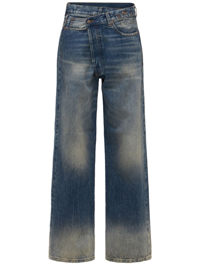 R13 - Wide leg cross over degradé jeans 