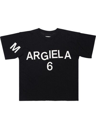Mm6 Maison Margiela - Logo print cotton jersey t-shirt - Black 