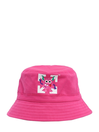 Monster cotton gabardine bucket hat 