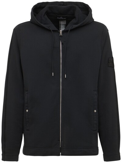 STONE ISLAND SHADOW PROJECT - Cotton blend zip sweatshirt hoodie - Black |  Luisaviaroma