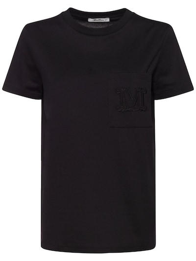 Papaia cotton t-shirt w/ logo pocket - Max Mara - Women | Luisaviaroma