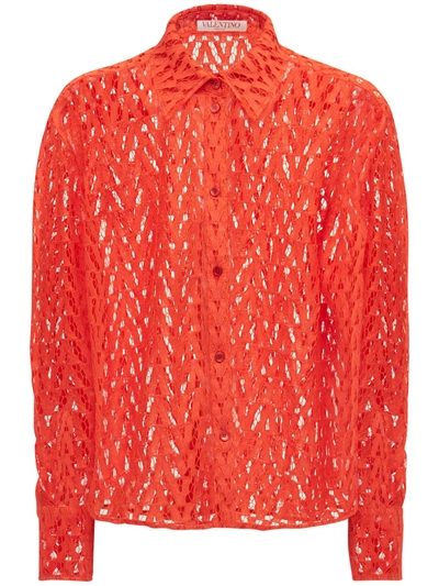 Heavy viscose blend v lace shirt 
