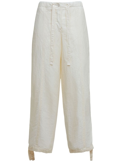 Wrinkled linen & cotton pants - Jil Sander - Women | Luisaviaroma