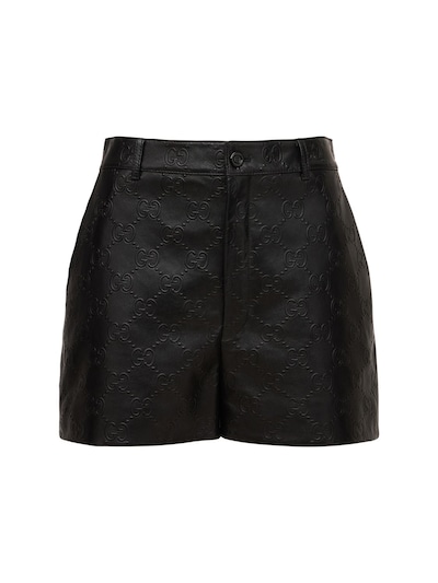 Fæstning udbrud udvikling af Gg embossed leather shorts - Gucci - Women | Luisaviaroma
