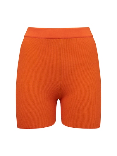 Short Cycliste En Maille Le Short Arancia Jacquemus en coloris Orange Femme Vêtements Shorts Mini shorts 