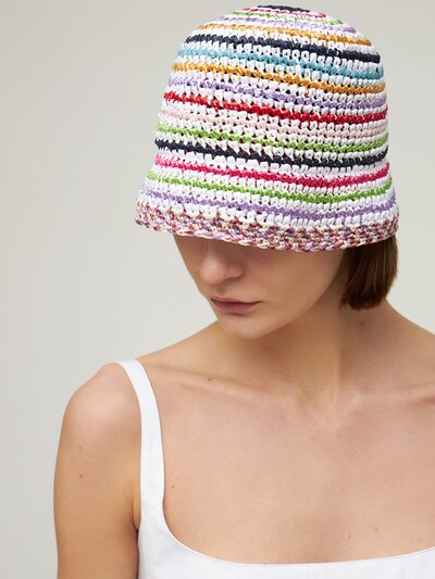 Missoni: Striped viscose crochet bucket hat - women_1 | Luisa Via Roma
