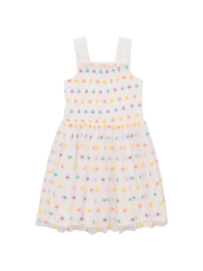 embroidered recycled polyester tulle dress